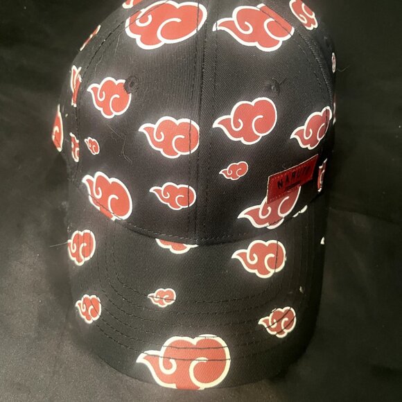 Naruto Shippuden Hat Cap Akatsuki Red Cloud Snapback Anime Bio world OSFM - Picture 1 of 2